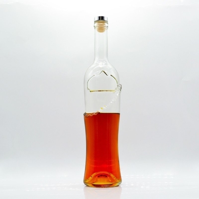 Bottiglie di whisky alcolica di sughero con cilindro di pietra extra bottiglia di vetro 750 ml