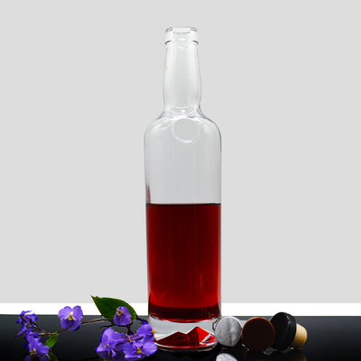 Materiale di vetro di alto pietra di lusso Bottiglie di vetro di whisky vuote con logo di sughero e decal
