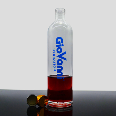 Materiale di vetro di alto pietra di lusso Bottiglie di vetro di whisky vuote con logo di sughero e decal