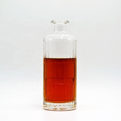 Materiale di vetro di alto pietra di lusso Bottiglie di vetro di whisky vuote con logo di sughero e decal
