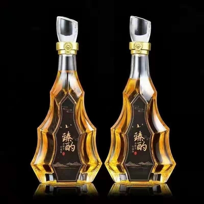 Bottiglia di vetro per la stampa a schermo personalizzata per brandy di lusso rum whisky vodka 500 750 ml