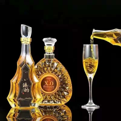 Bottiglia di vetro per la stampa a schermo personalizzata per brandy di lusso rum whisky vodka 500 750 ml