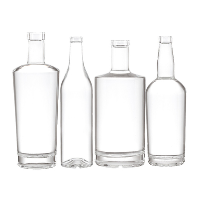 Bottiglia di liquore in vetro di lusso di 500 ml con capacità di 200 ml / 300 ml / 700 ml / 750 ml