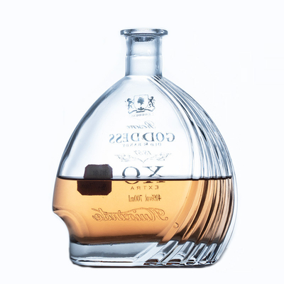 Materiale in vetro di alta pietra 700ml 750ml rum vodka whisky tequila bottiglia di vetro con sughero
