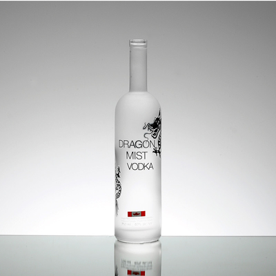 Bottiglia in vetro da 375ml 700ml 750ml Vodka Whisky Liquor con disegno personalizzato e superficie ghiacciata