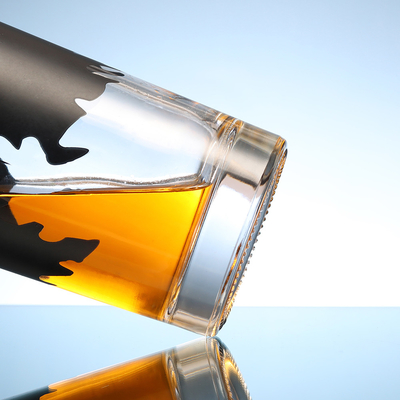 Materiale del collare in vetro Super Flint 200 ml Tequila Whiskey Bottiglia di vetro Stampa personalizzata del logo