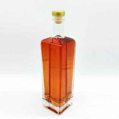 Bottiglia di vetro 750 ml a forma quadrata per gin rum whisky vodka liquori e alcolici