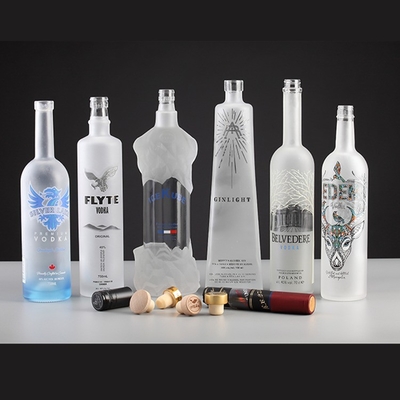 Bottiglia di vetro 750 ml a forma quadrata per gin rum whisky vodka liquori e alcolici