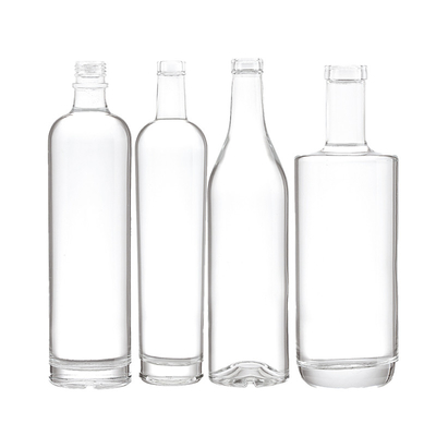 Bottiglia di brandy rettangolare da 750 ml con collo lungo e vetro Super Flint