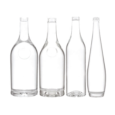 Bottiglie di liquore in vetro da 750 ml Accettabile OEM/ODM per etichette metalliche Rum Whiskey Vodka