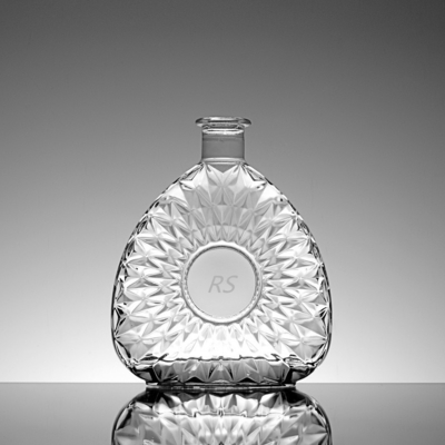 Bottiglie di vetro trasparente ghiacciato con tappi a vite per vino e brandy dipinte in colore OEM