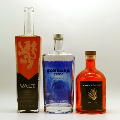 Gravatura Forma Moda Super Flint Brandy Spiriti Vuoto White Liquor xo Bottiglia di vetro quadrato