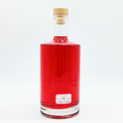 Bottiglia in vetro assoluto da 750 ml con coperchio Custom Fancy Round Transparent Glass Vodka Flascia