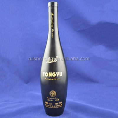 Bottine di vino in vetro nero da 750 ml per vino/olio/whisky in imballaggio in cartone