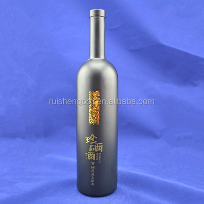 Bottine di vino in vetro nero da 750 ml per vino/olio/whisky in imballaggio in cartone