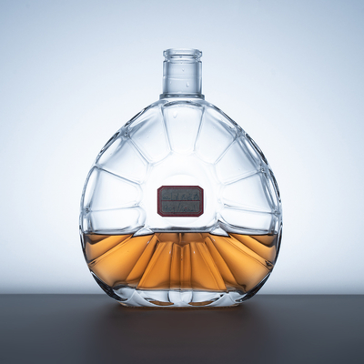 Bottiglia di vetro per whisky personalizzata Capacità 500ml/1000ml/375ml Stampa a schermo Forma quadrata