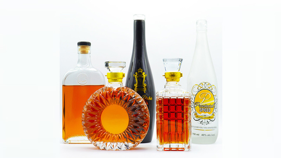 Stampa a schermo Bottiglia di vetro ghiacciato rotonda da 500 ml per bevande spiritose Champagne Tequila