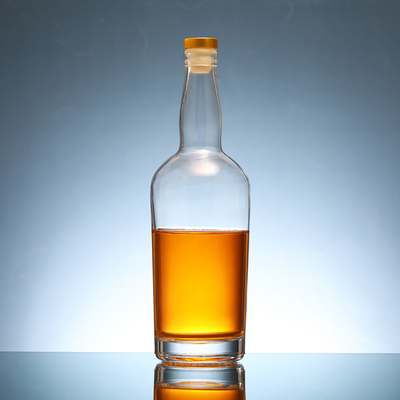 Stampa a schermo Bottiglia di vetro ghiacciato rotonda da 500 ml per bevande spiritose Champagne Tequila