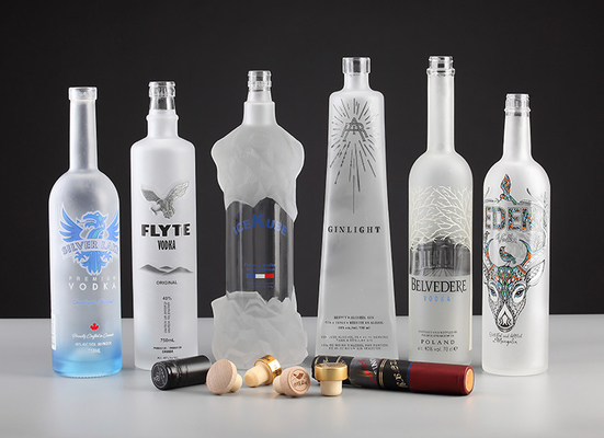 Bevande industriali 500 ml 750 ml Bottiglie di vetro da 1 litro per liquori Vino Vodka Spirito