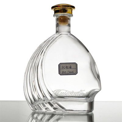 Bottiglia in vetro da 700 ml a 750 ml di liquori di brandy con decal/screen printing/painting/frost