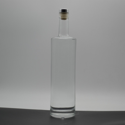 Stampa su schermo a spalla rotonda personalizzata Bottiglia di vetro bianco ghiacciato per 750 ml di vodka alcolica