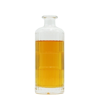 Modello in rilievo Bottiglie di vetro Super Flint per Tequila Vodka 750ml Quadrato OEM Design