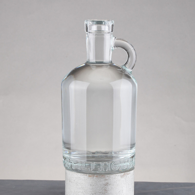 Bottiglia in vetro con manico 500ml 750ml Vodka Rum Alcol Whiskey Collare in vetro