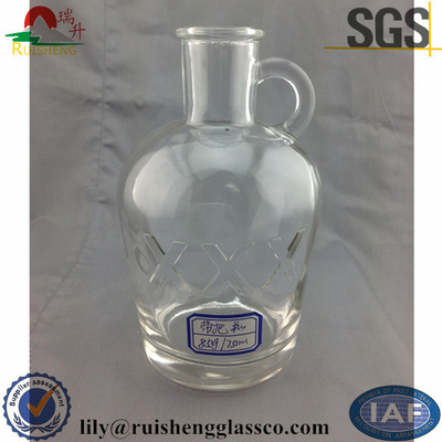 Bottiglia in vetro con manico 500ml 750ml Vodka Rum Alcol Whiskey Collare in vetro