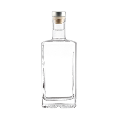 Bottiglie di vetro di 750 ml vuote di vodka gin con sughero in vetro di super pietra