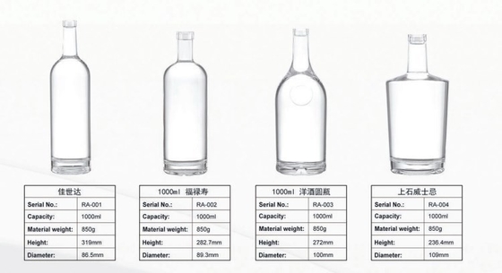 Bevanda alcolica trasparente 750 ml con bottiglia di whisky e vodka da 1000 ml