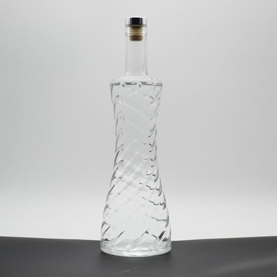 Super Flint Glass 750ml Bottiglia per sughero a fondo spesso e disegno personalizzato di liquori