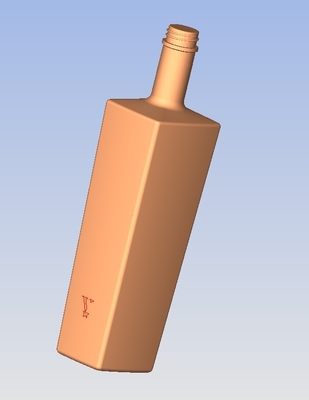 500 ml 700 ml 750 ml bottiglia di vetro quadrata da 1 litro di materiale bianco cristallino per liquori
