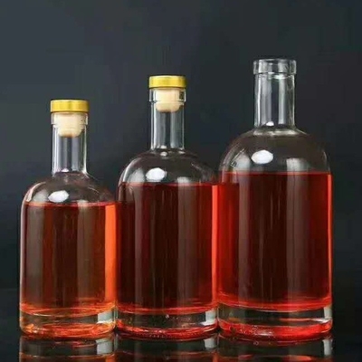 200 ml 375 ml 500 ml 750 ml Super Flint Glass Wine Liquor Bottles con sigillo a sughero