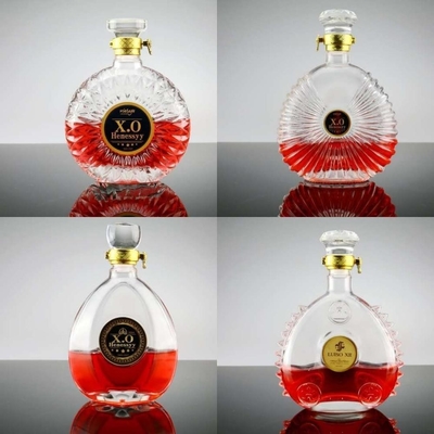 200 ml 375 ml 500 ml 750 ml Super Flint Glass Wine Liquor Bottles con sigillo a sughero