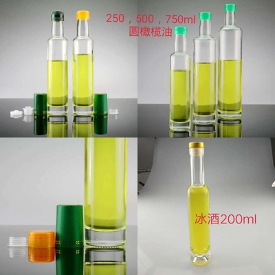 200 ml 375 ml 500 ml 750 ml Super Flint Glass Wine Liquor Bottles con sigillo a sughero