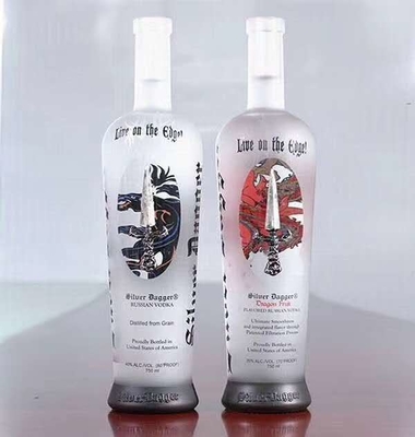 XO/Brandy/Whiskey/Vodka Bottiglia di vetro cristallino bianco con manipolazione della superficie deccale