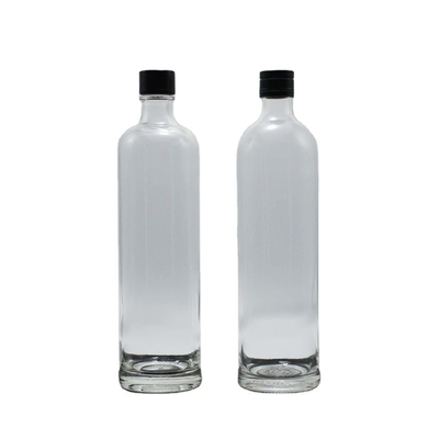 Termini FOB Bottiglia d'acqua in vetro Super Flint con tappo e superficie deccale 750ml 1000ml