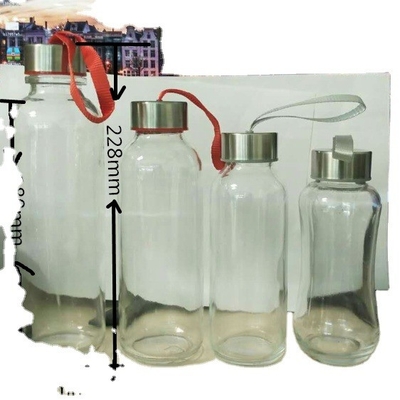 Termini FOB Bottiglia d'acqua in vetro Super Flint con tappo e superficie deccale 750ml 1000ml
