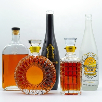 Bottiglie di vetro 500 ml 750 ml Gin vuoto chiaro Vino Whiskey Brandy Vodka con certificato SGS