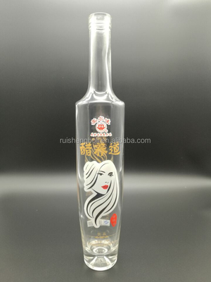 Bottiglia di vetro di sidro di mele 100 ml 300 ml con manipolazione superficiale Decal e sigillamento a sughero