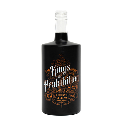 Bottiglia in vetro assoluto da 750 ml con coperchio Custom Fancy Round Transparent Glass Vodka Flascia