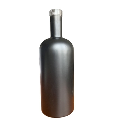 Matte Black Liquor Gin Vodka Brandy Bottiglia di vino in vetro 500ml 750ml 700ml