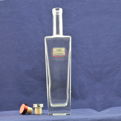 Bottiglia di whisky di vetro Super Flint chiaro 375ml 500ml Quadrato Gin secco Vodka Bottiglia di vino