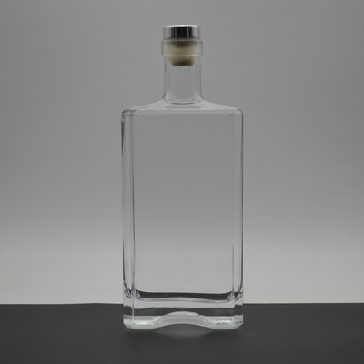Bottiglia di whisky di vetro Super Flint chiaro 375ml 500ml Quadrato Gin secco Vodka Bottiglia di vino