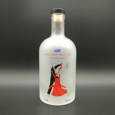 Bottiglia di vetro incisa per whisky 750 ml Quadratura Bottiglia elettroplata Super Fresco di vetro