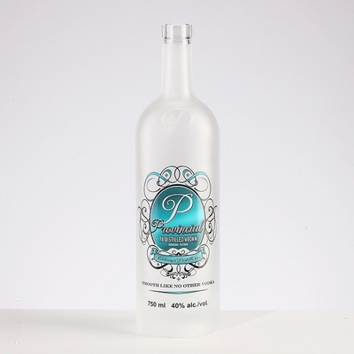 500 ml Stampa a schermo su misura Corona ghiacciata Royal Whisky Vodka Gin Bottiglie di vetro con sughero
