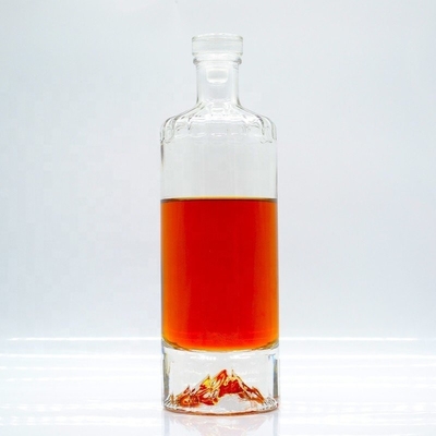 Bottiglie rotonde di vetro Super Flint per whisky in liquori