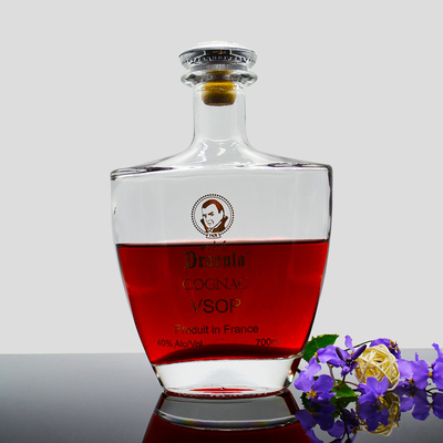 Super Flint 500ml 700ml 750ml Brandy Liquor Bottiglie di vino in vetro con e Fashion Design