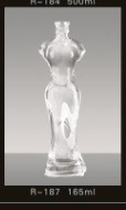 350 ml 500 ml 750 ml bottiglia in vetro a forma di corpo femminile personalizzata per liquori spiritosi