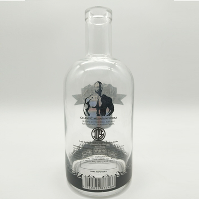 Collare di vetro 750 ml Super Flint Rum Bottiglia vuota di liquore per il trasporto di bevande
